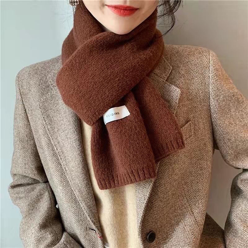 2024新款围巾女冬季纯色百搭配大衣围巾保暖学生女韩系氛围感围脖