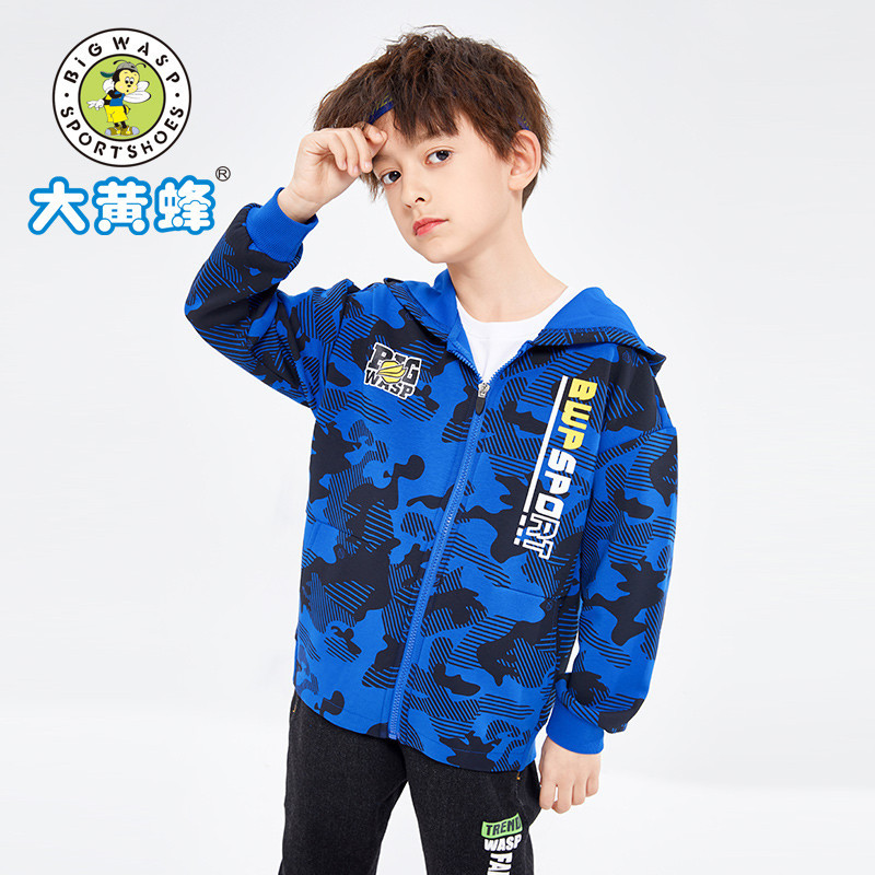 大黄蜂【秋冬外套】男童秋季款中大童梭织休闲迷彩时尚上衣百搭外套