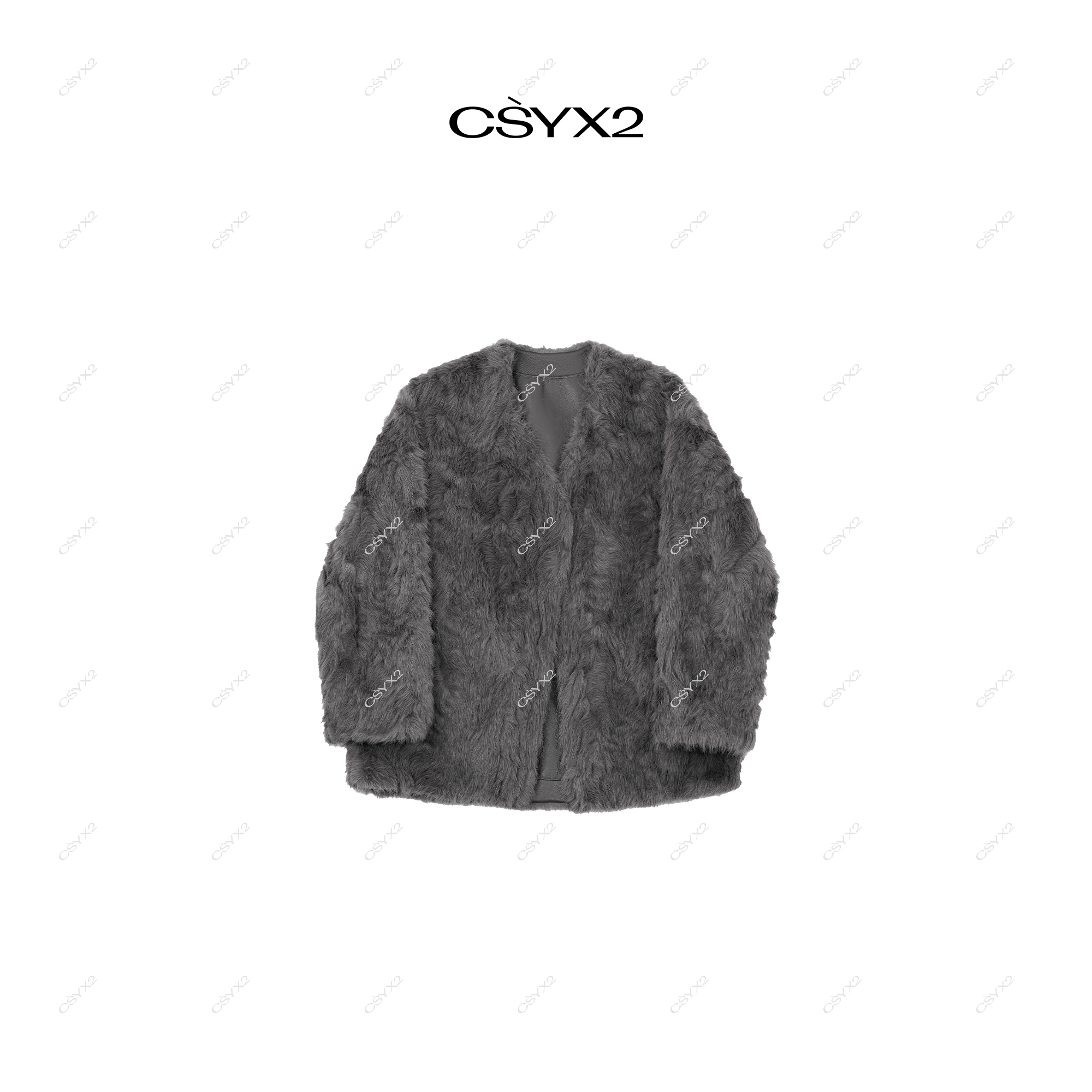 CsyX2-2024A/W”北疆少女“毛绒感V领时尚外套CA4DP037