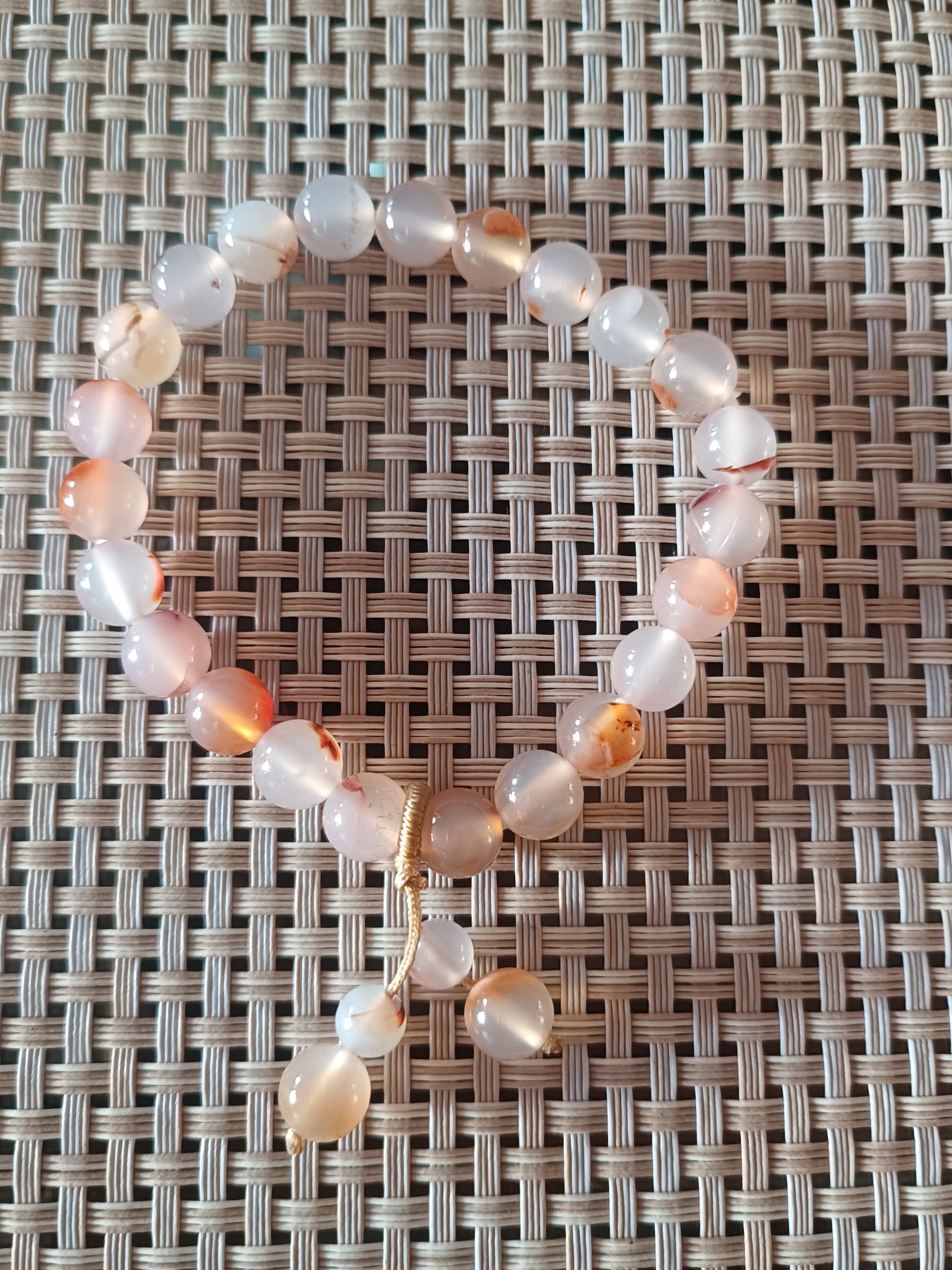 天然玛瑙珠子手链，珠子直径8mm