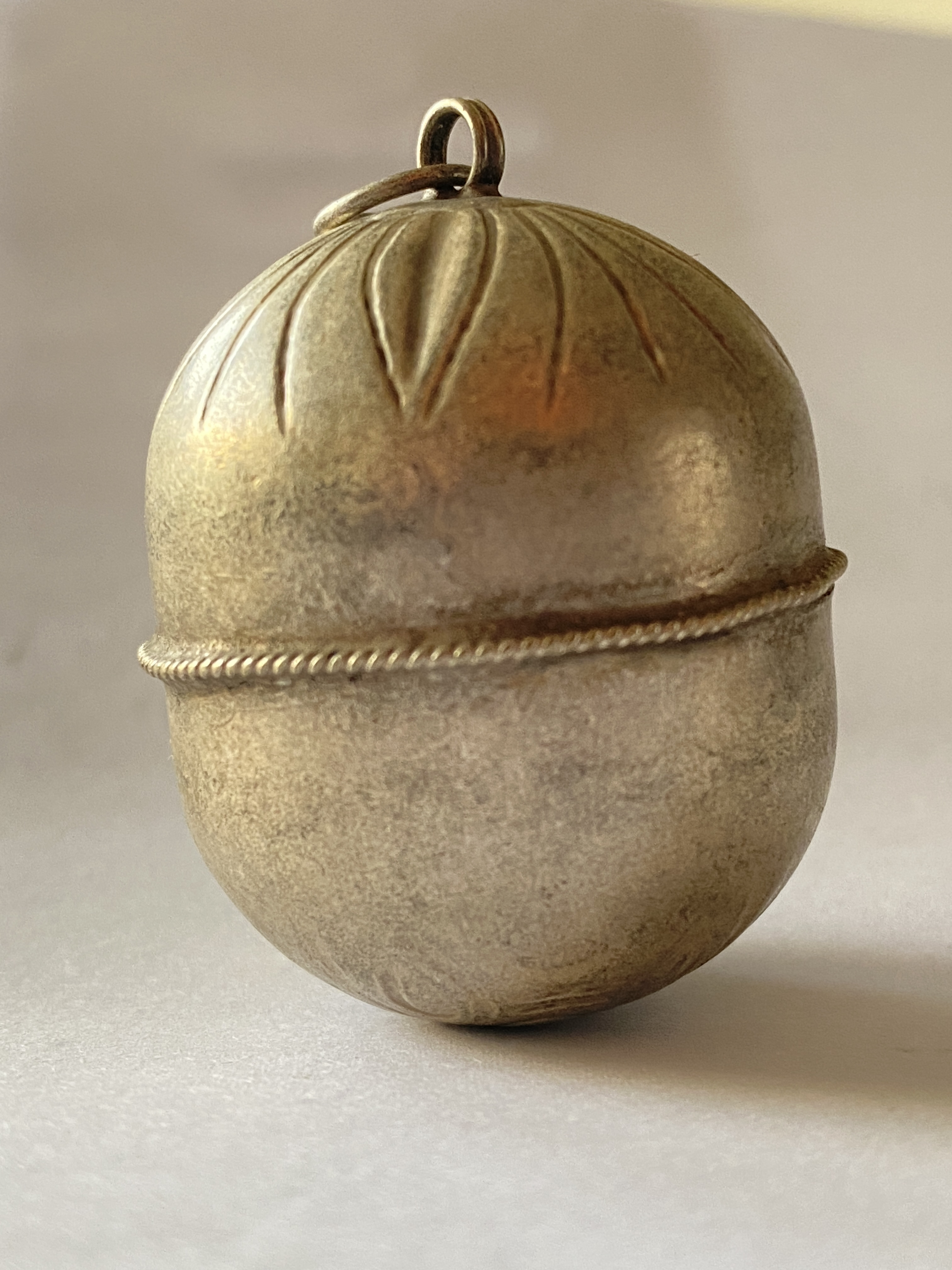 纯手工白铜虎头铃铛