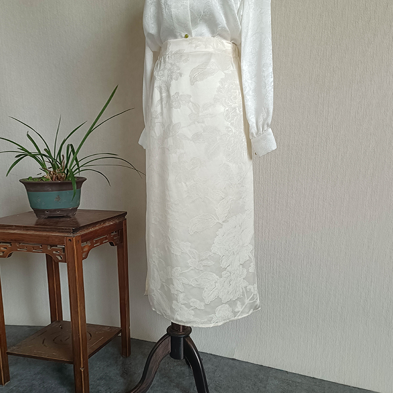 409-499新中式女装裙子半身裙真丝裙