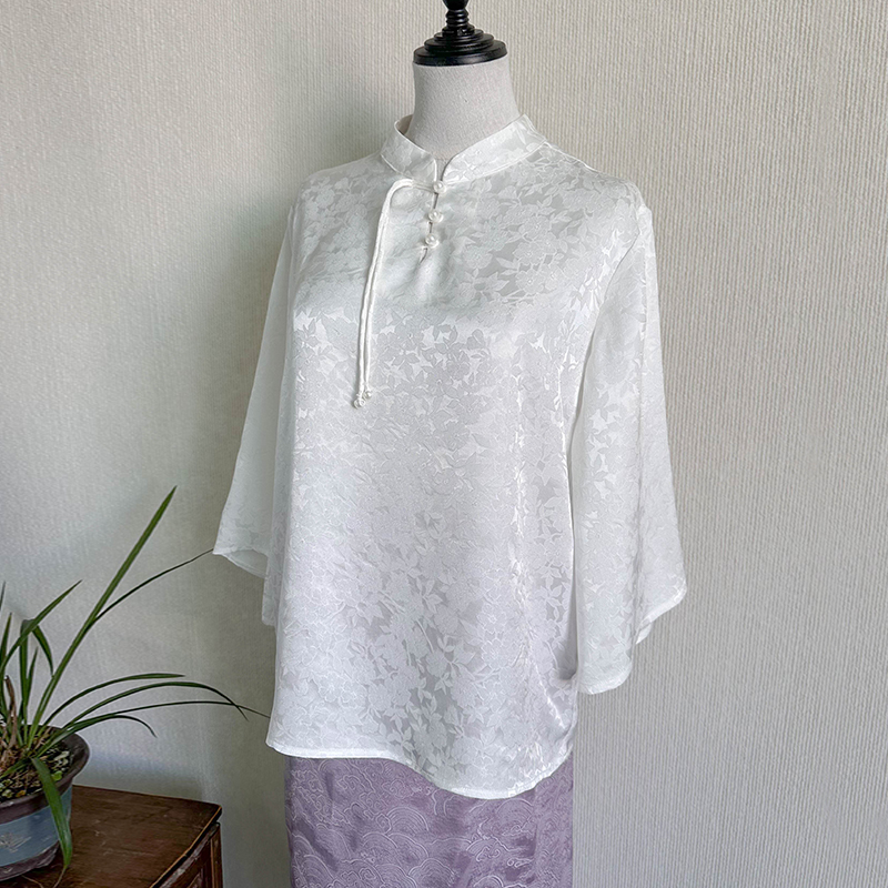 509-599桑蚕丝上衣女装新中式国风复古日常穿搭