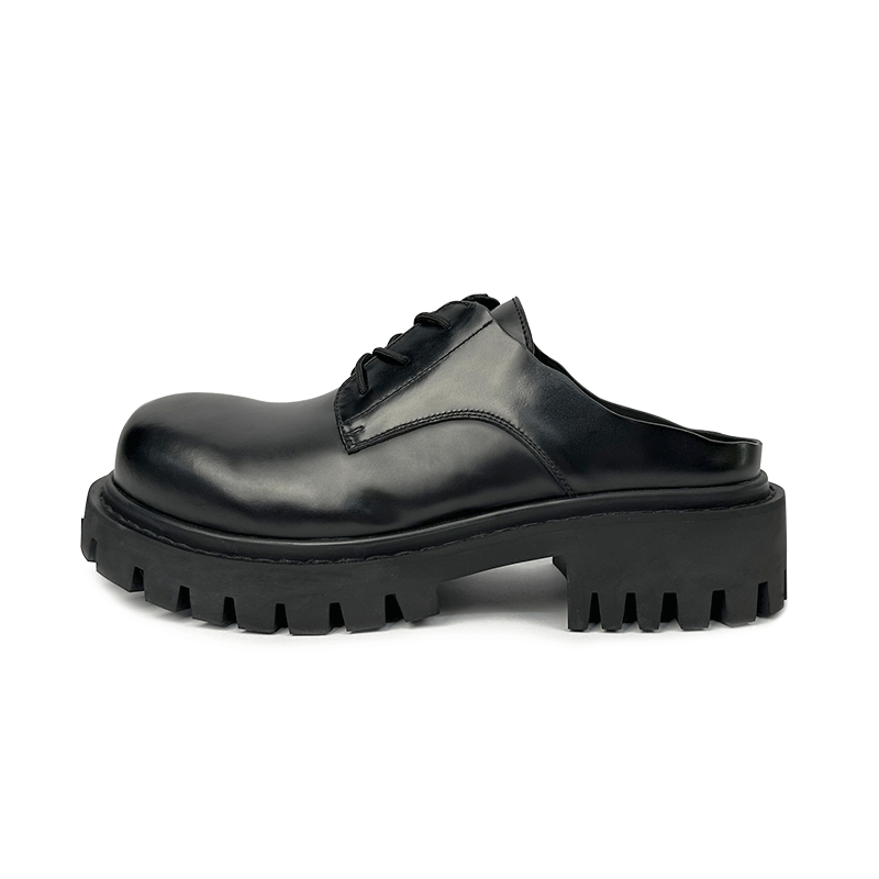 MKSZY巴黎mi奇大头德比皮拖鞋 真皮厚底休闲皮鞋男鞋 意产开边珠