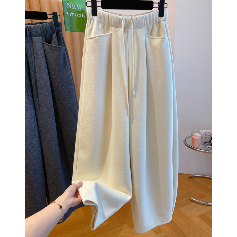 加绒加厚香蕉裤卫裤女秋冬2024新款宽松百搭显瘦软糯休闲裤长裤子