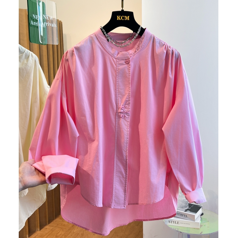 2024秋季新款爆款高级感超好看气质棉布衬衫女装廓形宽松休闲上衣