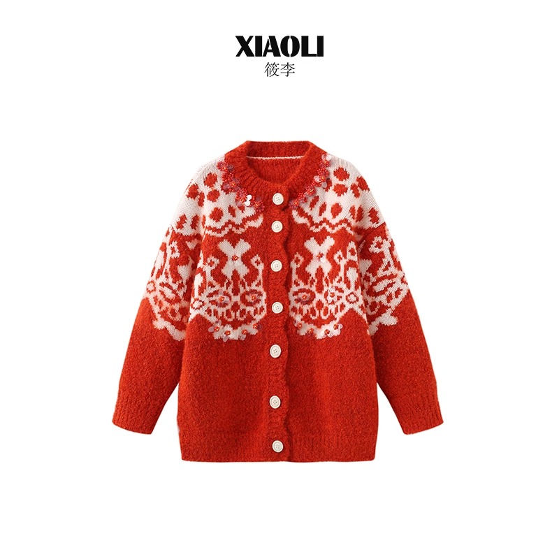 XIAOLI筱李 设计师品牌立体花朵装饰开衫外套