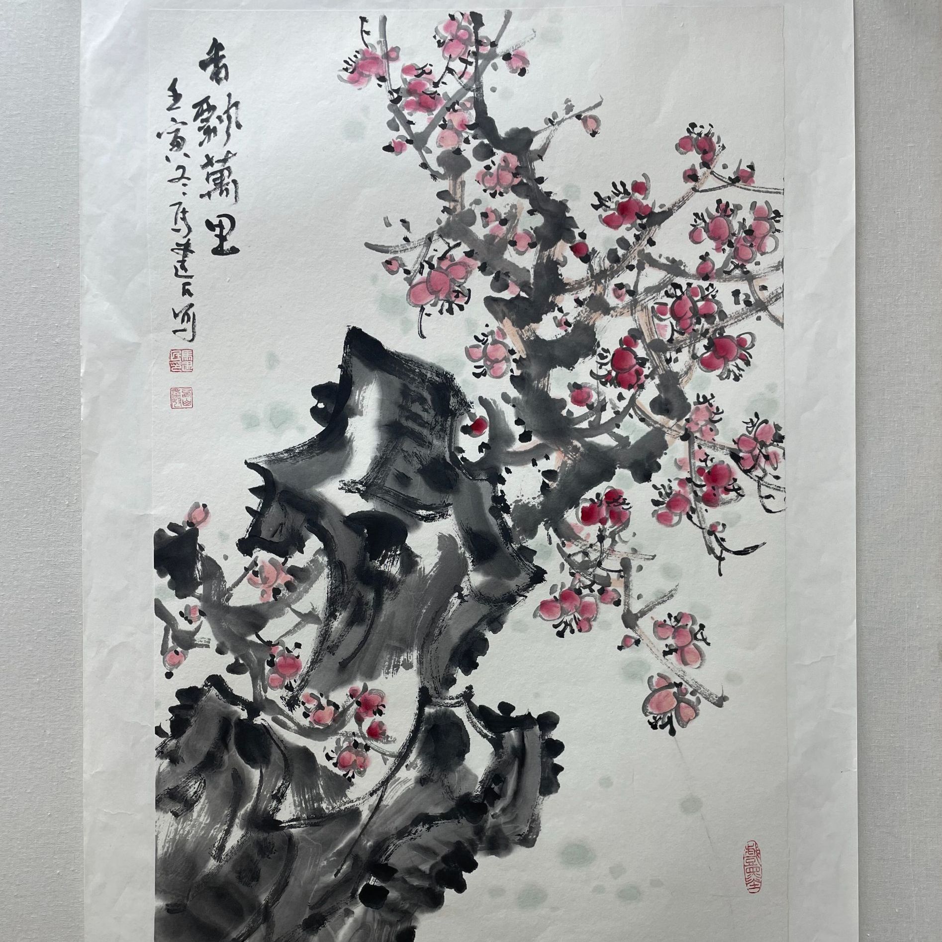 马建民《香飘万里》花鸟作品