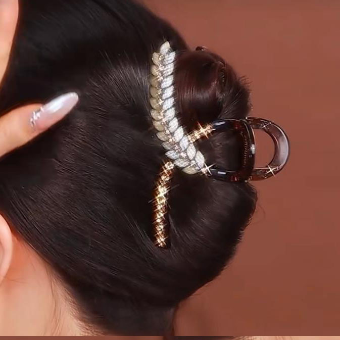 简约优雅日常麦穗亚克力抓夹不挑发量百搭发夹