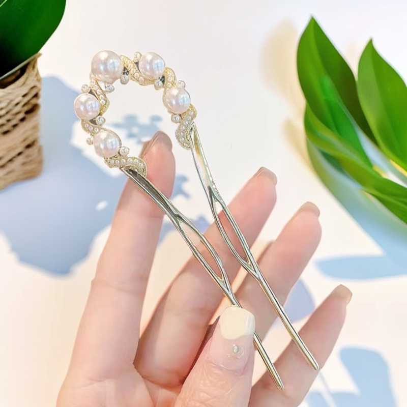 超仙气质珍珠流苏发簪女现代简约簪子古风步摇