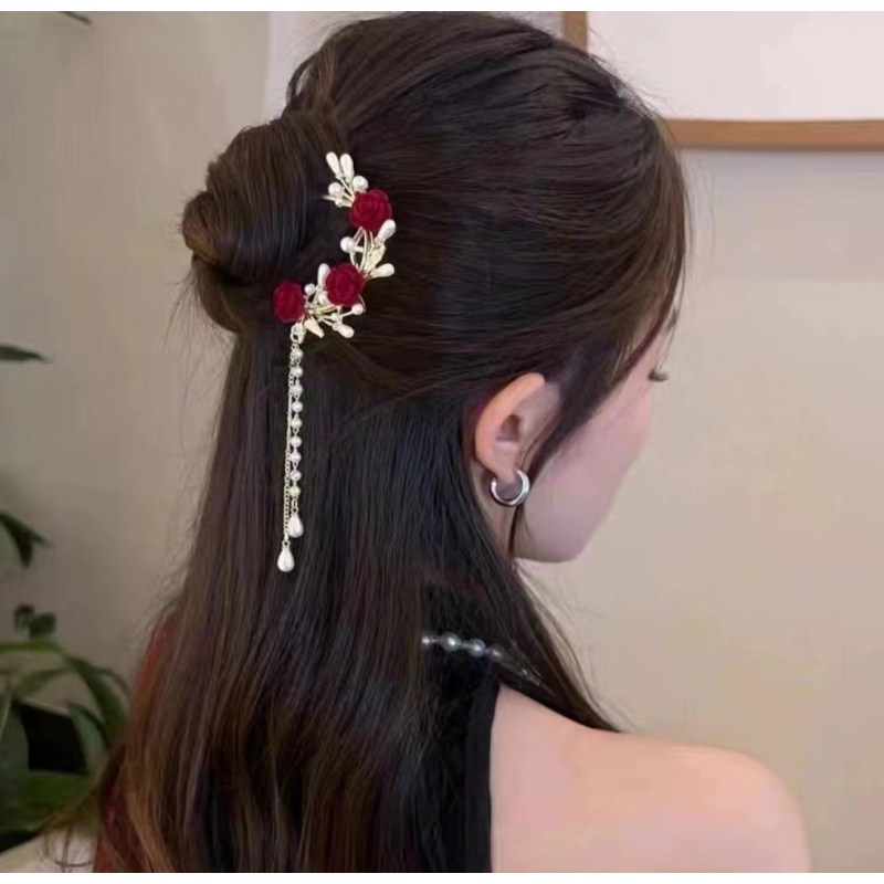 诗泊雅新中式发簪高级感盘发钗中国风步摇头饰女简约发簪