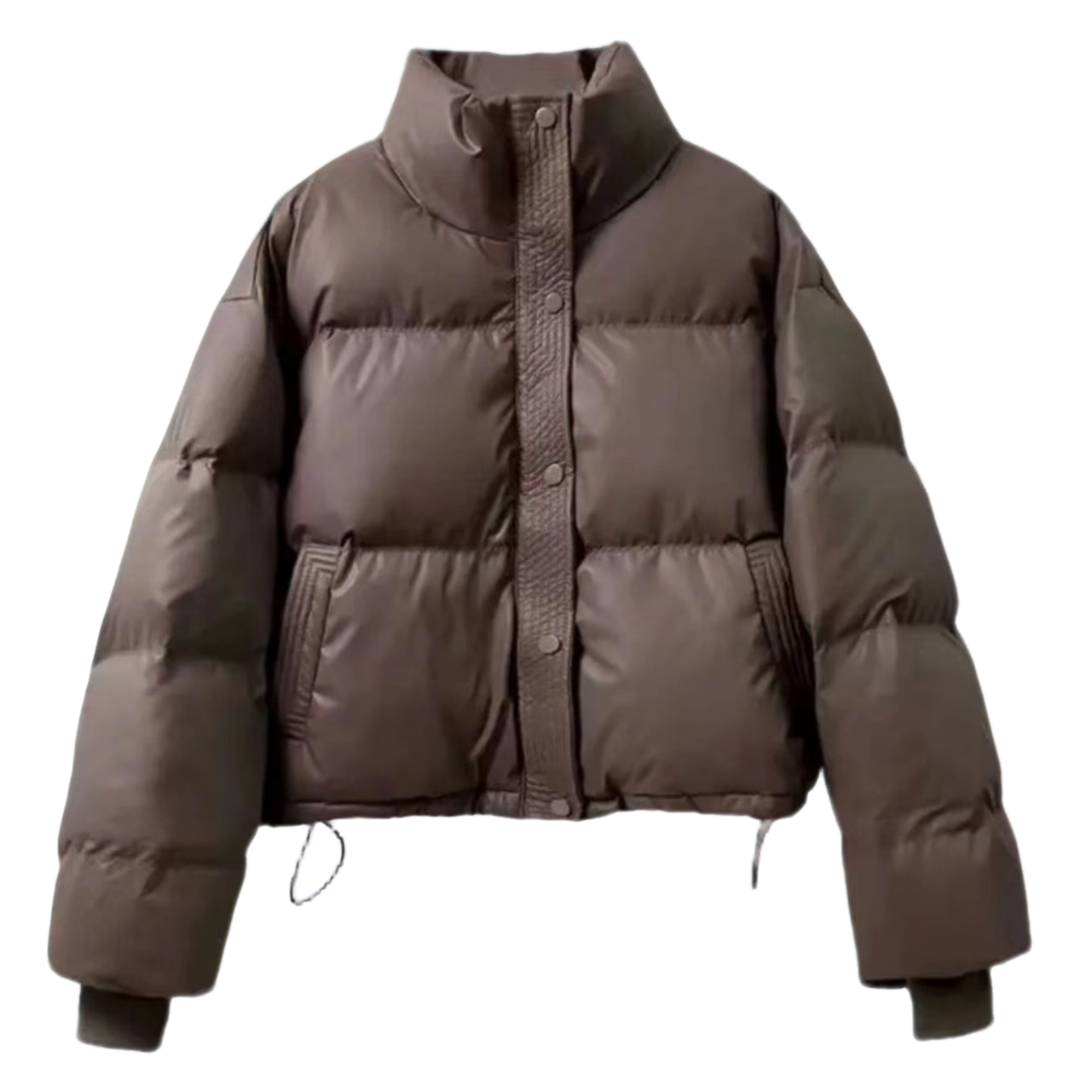 2025年新款免洗PU皮棉服保暖宽松立领加厚防风短款外套秋冬网红