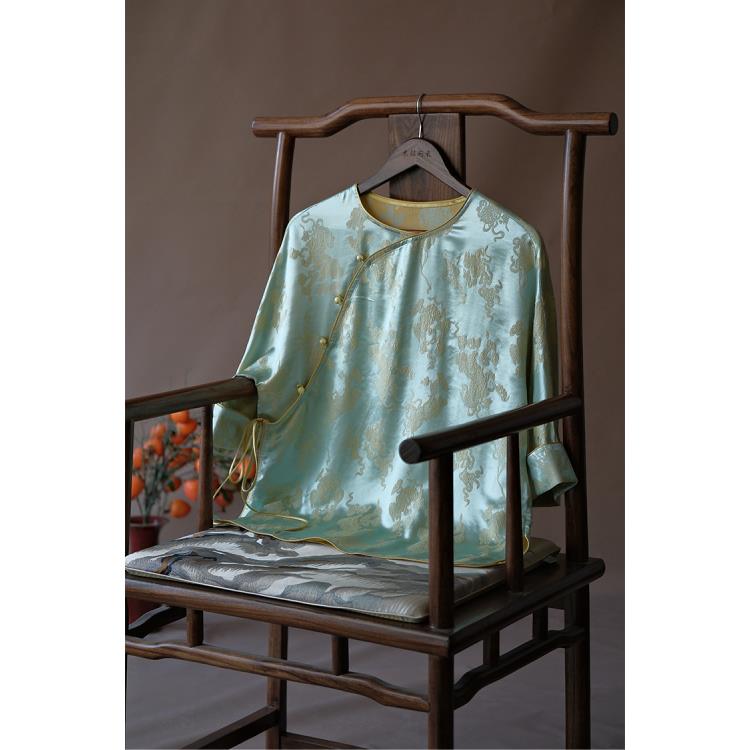 『清妤』新中式桑蚕丝冠乐皱上衣L1032