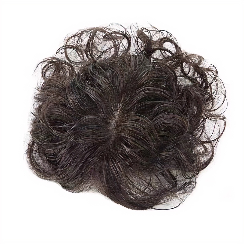 手织递针工艺发根片女士头顶补发片女遮白发真头皮羊毛一片式发根