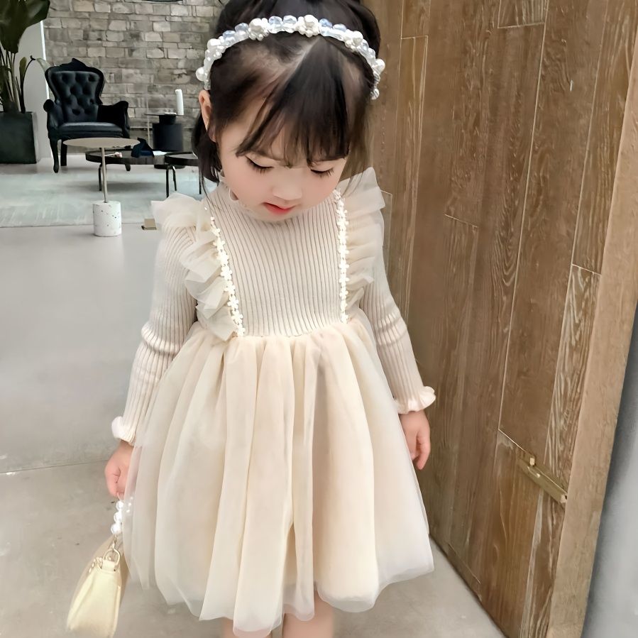 童装女童秋装毛衣连衣裙2023新款洋气针织裙子儿童宝宝长袖公主裙