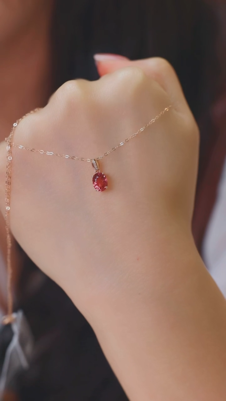 【闪购商品】碧玺吊坠18K金镶嵌1CT@@Q4619