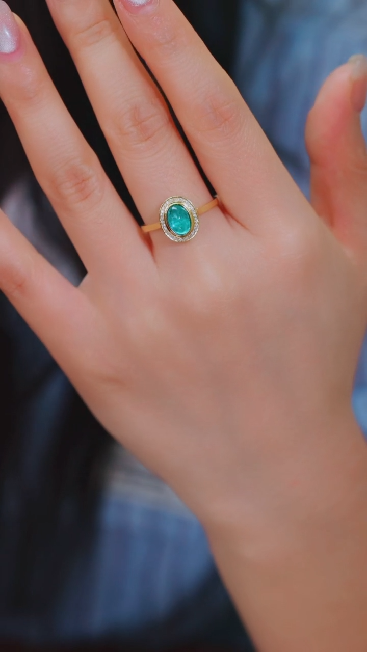 【闪购商品】祖母绿戒指18K金镶嵌1.06CT@@U5487