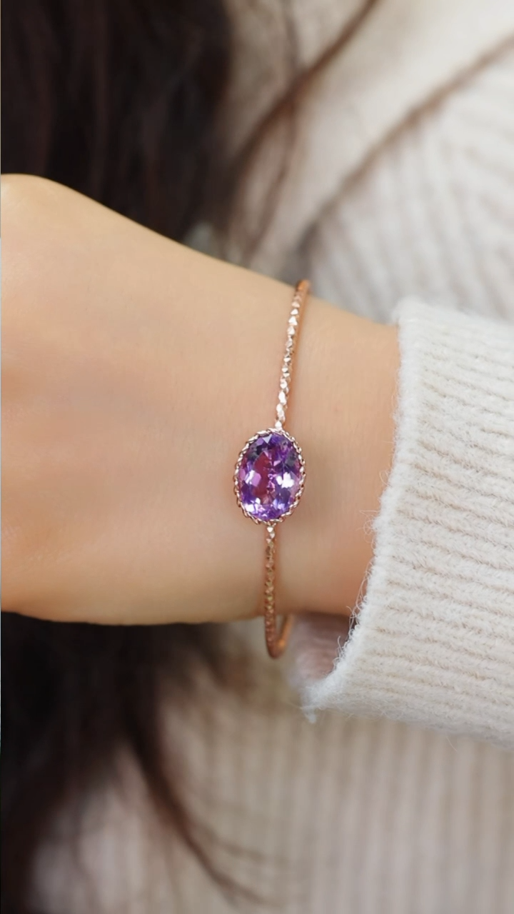 【闪购商品】水晶手镯银S925镶嵌@@P3029