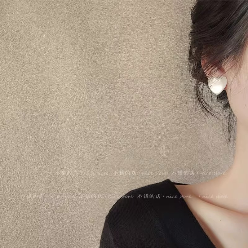 合金耳饰 晚睡的桔梗 ｜月光猫眼石 爱心型耳钉 气质简约少女耳环