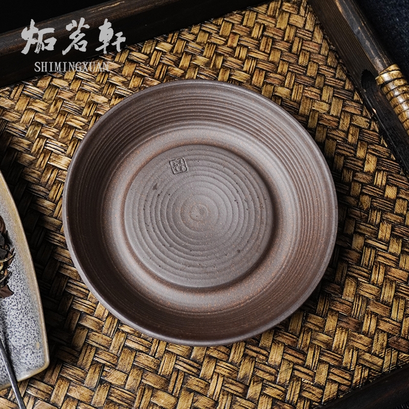 严选老岩泥 圆满蓄水壶承 古风老式仿古 复古粗陶茶托 新中式圆形