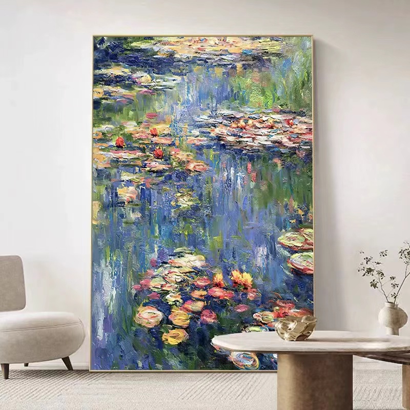 【莫奈睡莲】高级感世界名画砂岩画 客厅沙发背景墙 玄关 卧室挂画 
