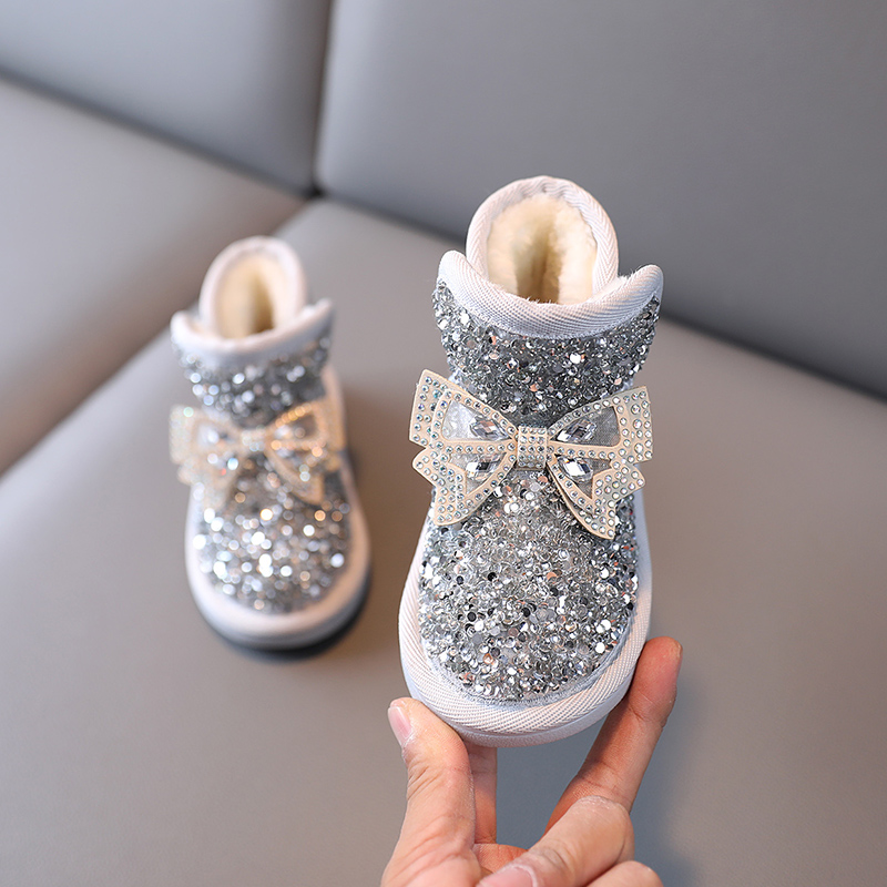 女童雪地靴2023冬季刺客宝宝加绒大棉鞋儿童棉靴加厚小童保暖冬鞋