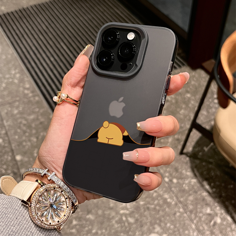 维尼熊屁股适用iphone15苹果16手机壳13promax磨砂14小众12趣味17