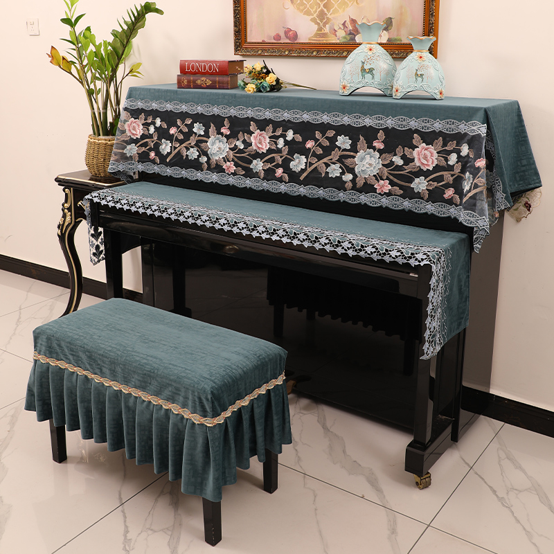新款北欧轻奢钢琴罩半罩防尘罩盖布欧式现代简约高档全罩琴披通用