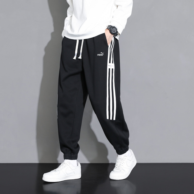 彪馬运动休闲裤棉大码男士秋冬款束脚裤百搭加厚卫裤宽松潮流长裤