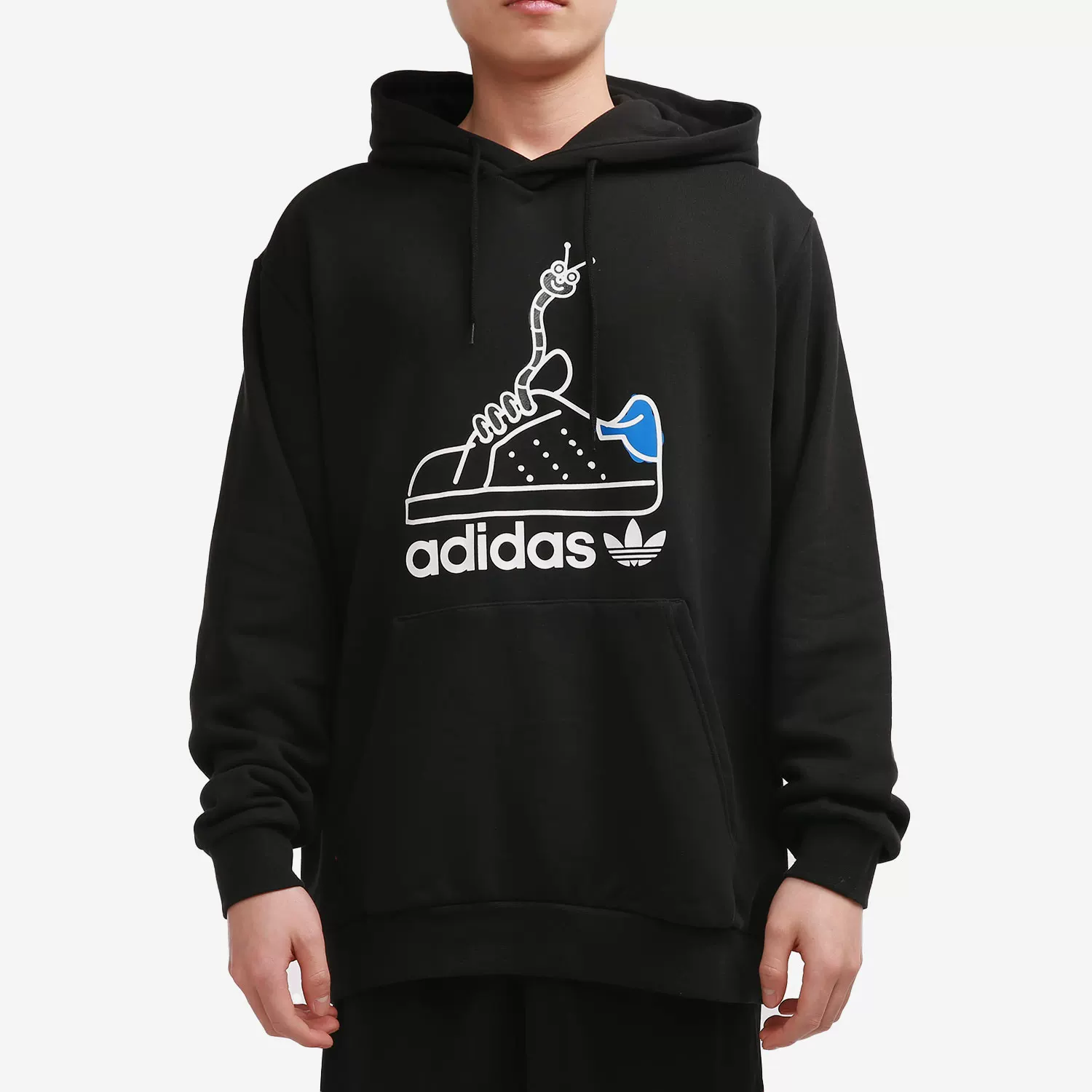 Adidas/阿迪达斯正品三叶草WORM HOODIE男春秋运动套头卫衣GN2159