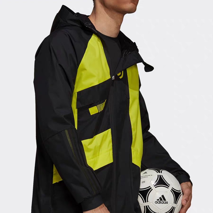 Adidas/阿迪达斯男女足球运动休闲防风连帽夹克外套时尚GR2910