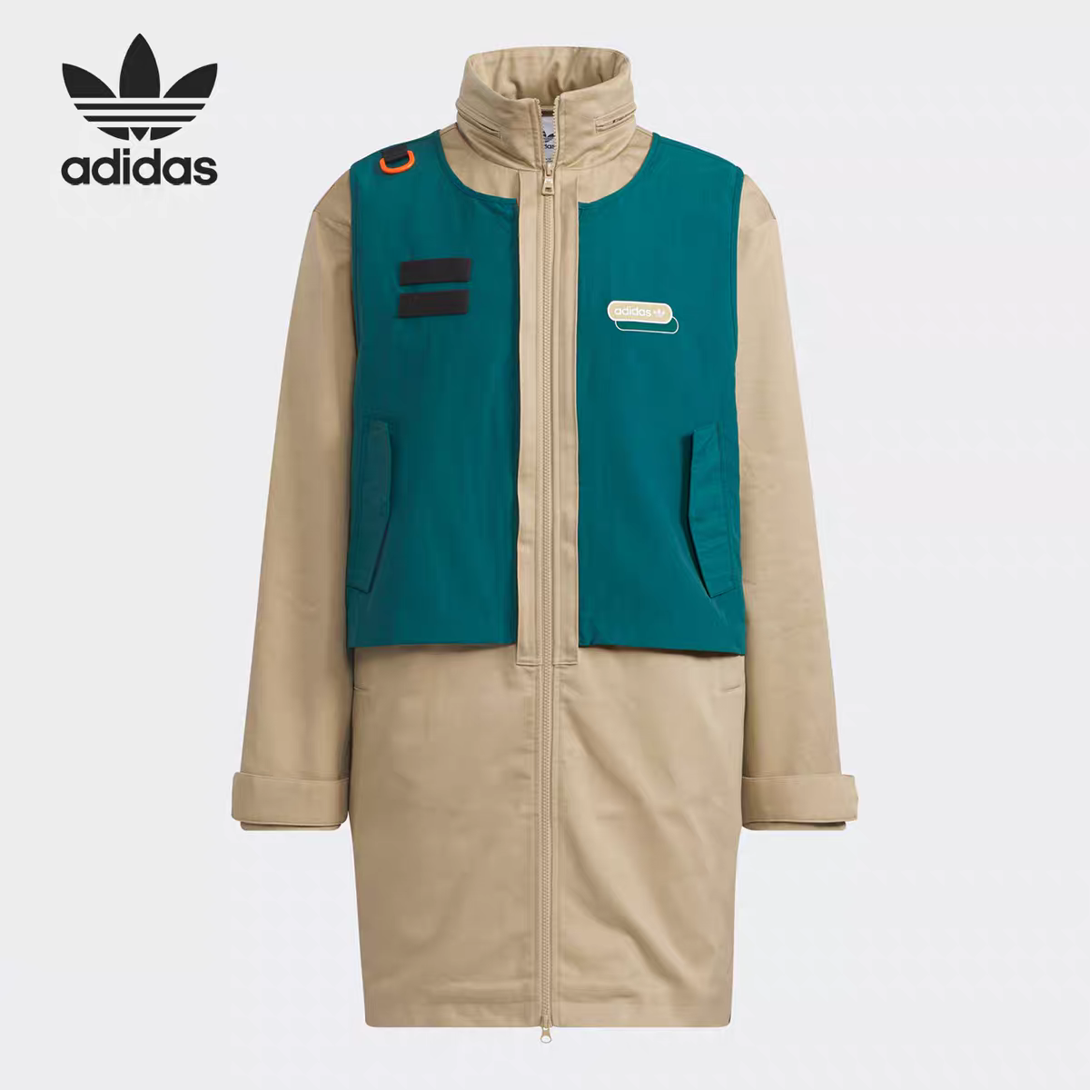 Adidas/阿迪达斯三叶草男防风运动休闲宽松中长款夹克外套HC0372