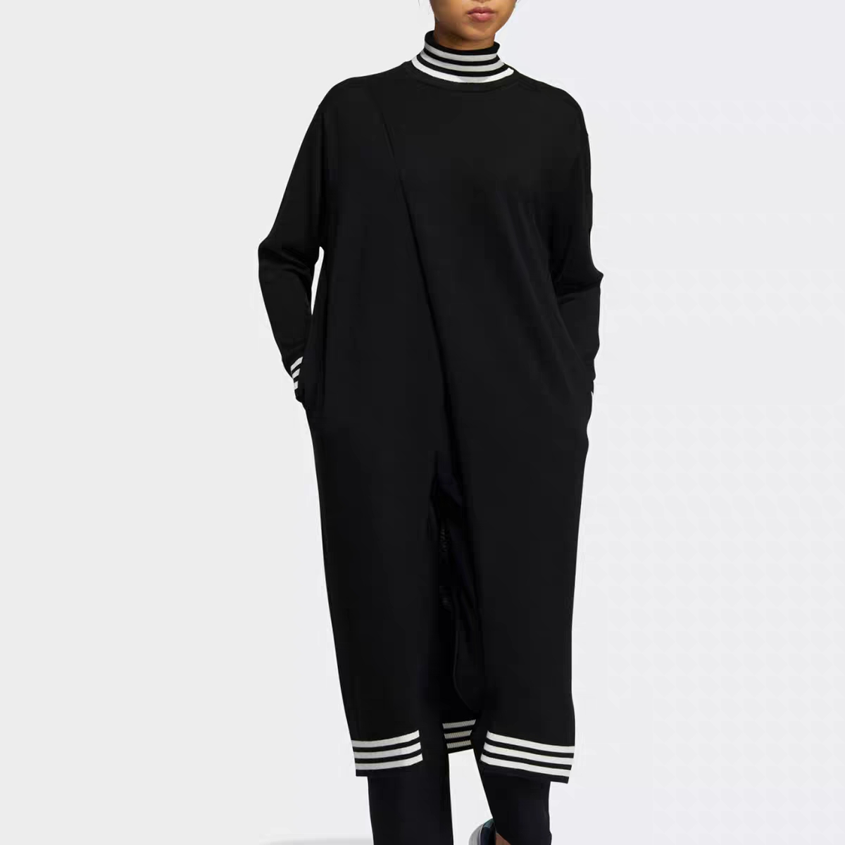 Adidas阿迪达斯新款夏季女子长款连衣裙休闲运动高领连衣裙GT3285