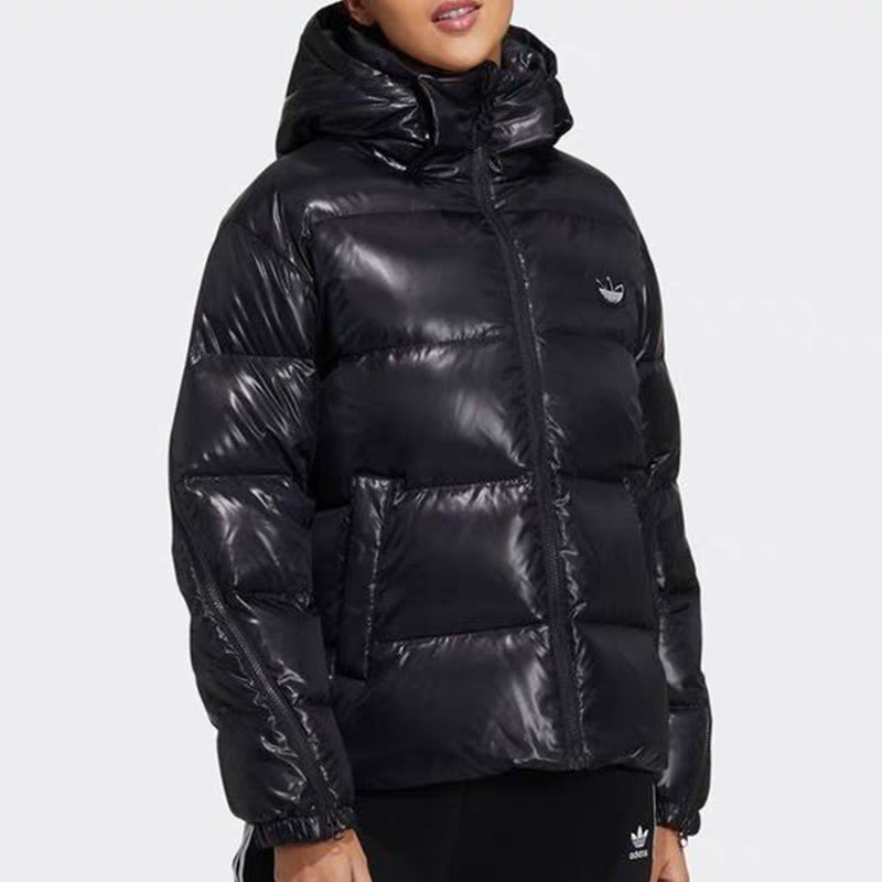 （微瑕）Adidas阿迪达斯三叶草女连帽休闲运动保暖羽绒服GD2497    