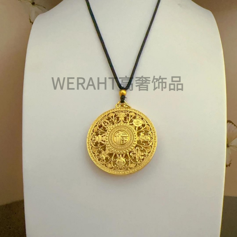 铜合金吊坠 万福八宝罗盘编织绳款 直径42mm