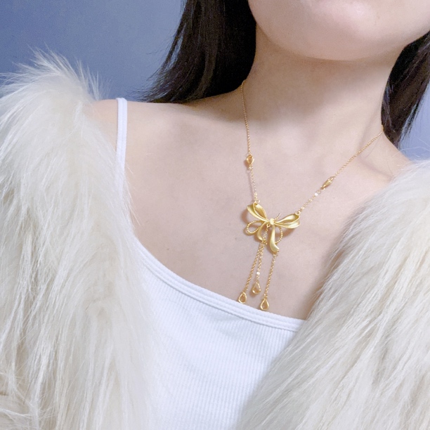 合金项链 【在逃系列蝴蝶结流苏项链】