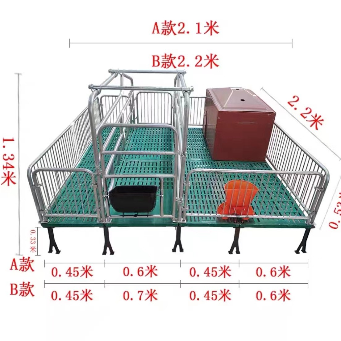 单体母猪产床热镀锌保暖单体母猪产床小猪保育床加厚分娩床两用