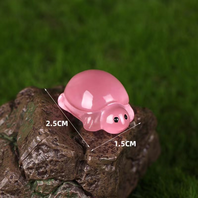 鱼缸盆栽造景装饰品可爱海龟迷你摆件树脂夜光龟龟家具摆台动物
