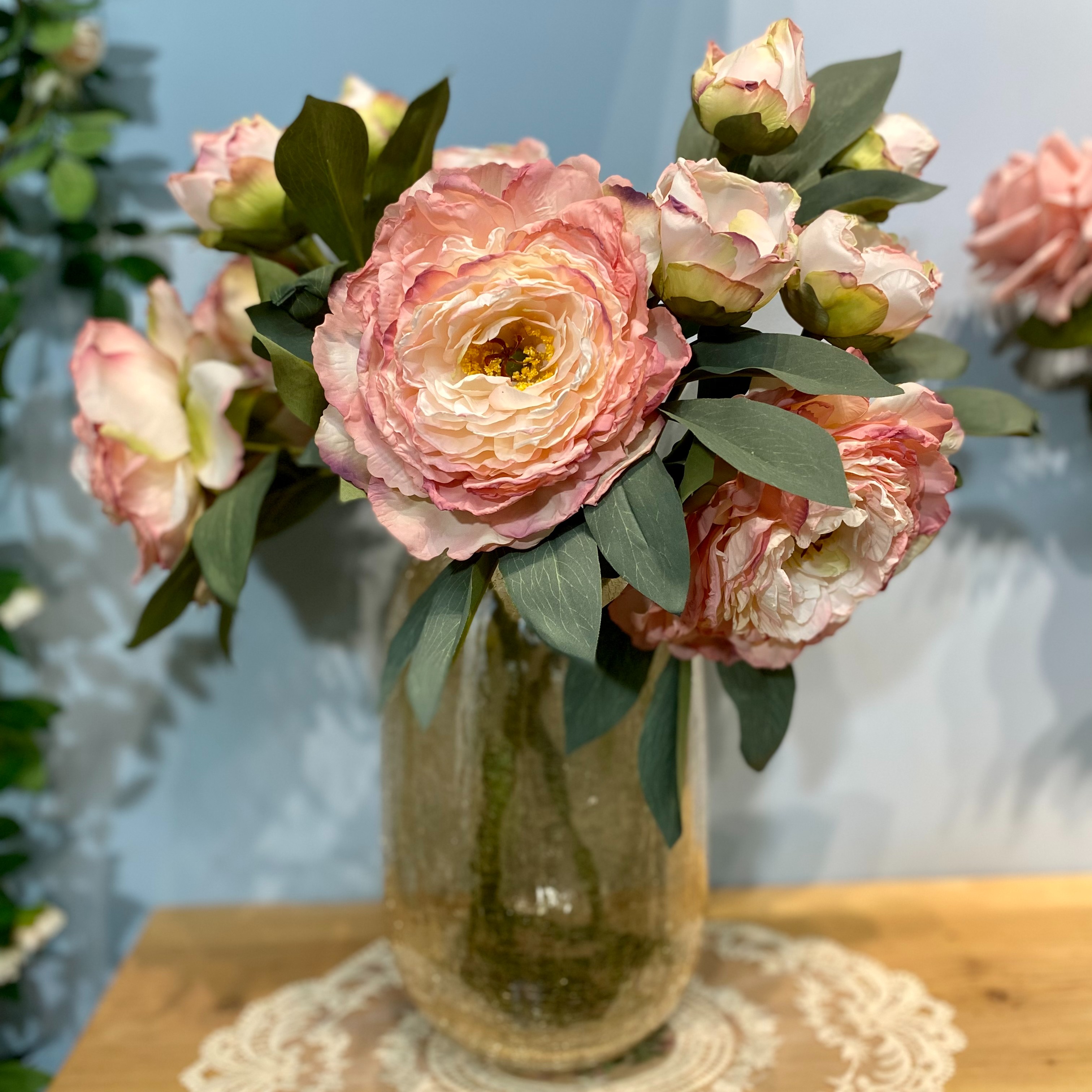 【拷边大牡丹】仿真花客厅假花电视柜装饰花艺高档