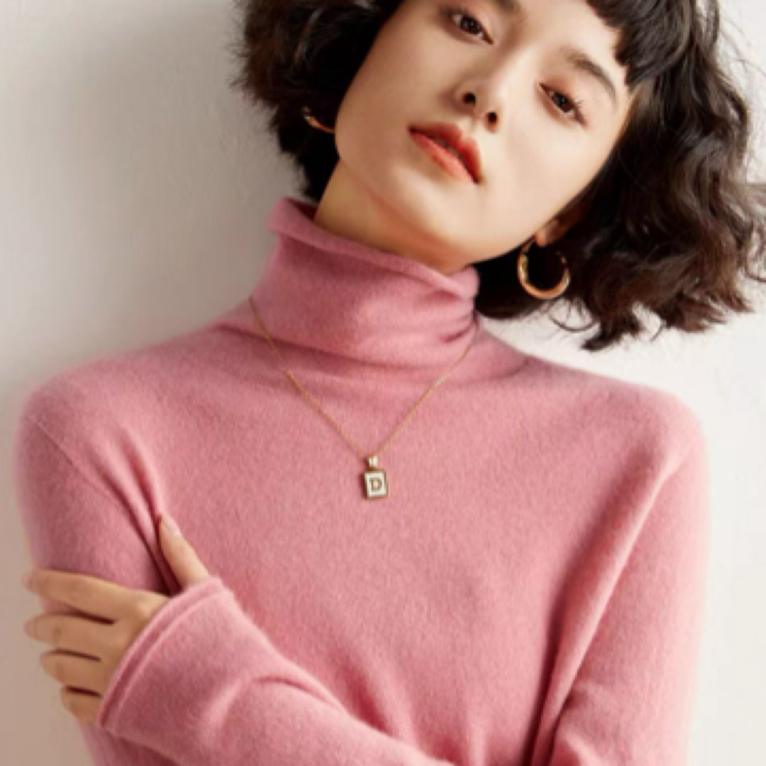 秋冬100%纯羊毛新款长袖时尚高领纯羊毛打底百搭针织洋气显瘦气质