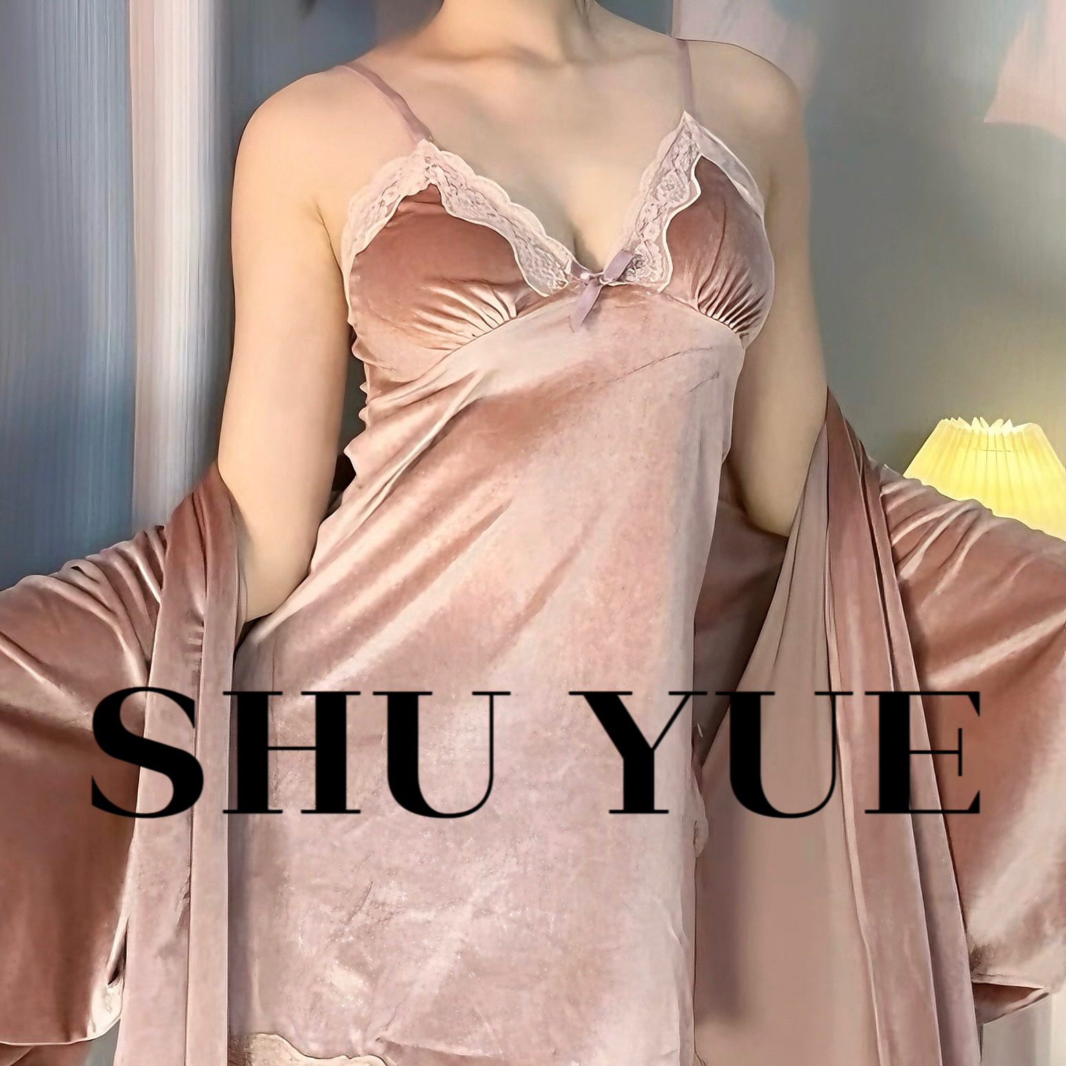 【甜茶】-轻奢优雅性感丝绒睡裙