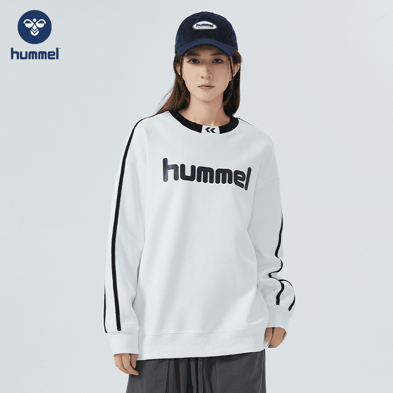HUMMEL春秋男女时尚印花潮流多巴胺穿搭长袖运动卫衣J224PW301
