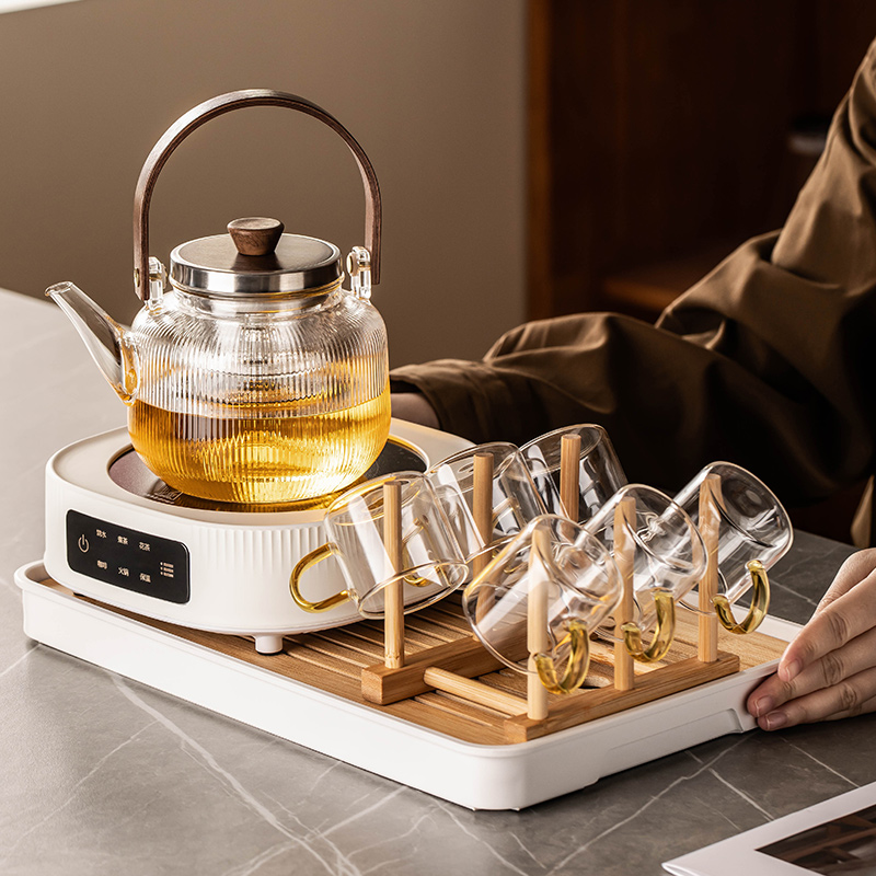 新款玻璃功夫茶具套装小型办公煮茶器简约烧水耐热茶壶蒸茶电陶炉