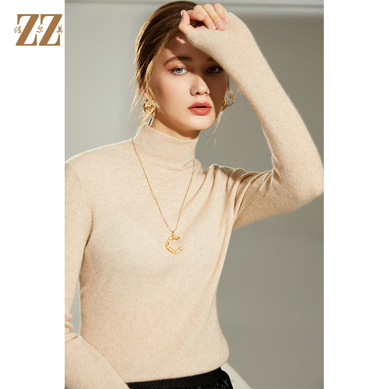 佐尔美冬季新款 100%山羊绒半高领气质百搭羊绒衫女E14MS07