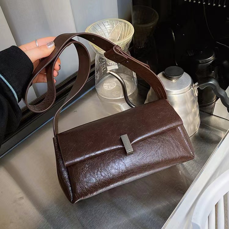 YS 6273咖色单肩时尚洋气百搭女包