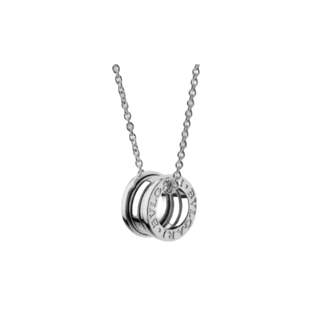 99新 BVLGARI/宝格丽 B.ZERO.1系列大弹簧无钻白金色项链
