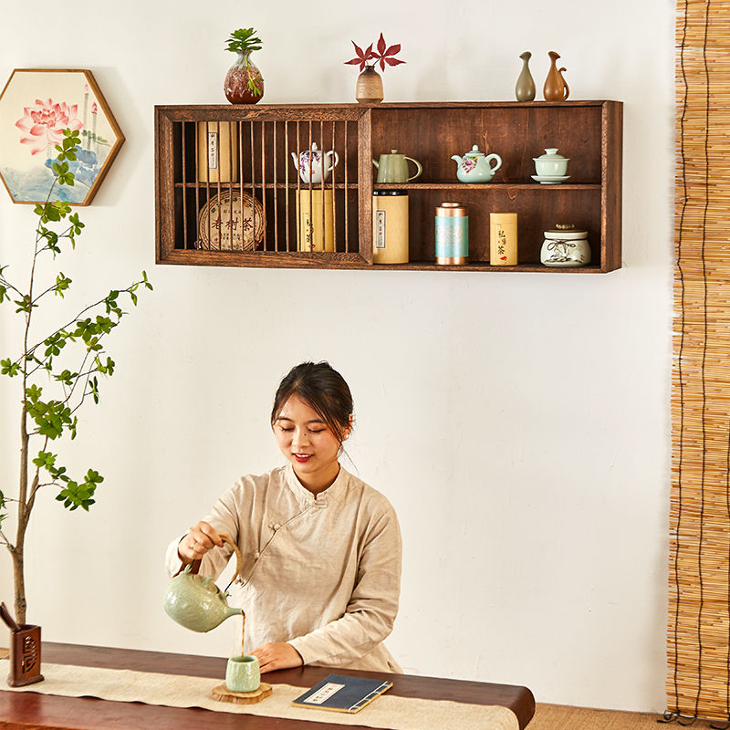 日式实木简约桌面小餐边柜防尘玻璃碗柜餐桌厨房调料柜储物收纳柜
