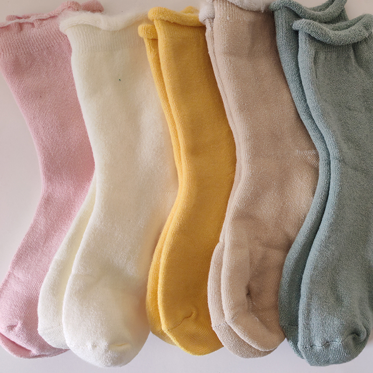 【10双】拉毛袜子女春秋中筒袜加厚保暖地板加绒毛茸茸舒适睡眠长袜