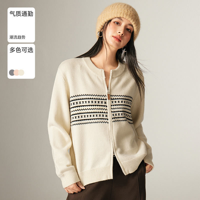 Basic House/百家好秋季新款简约气质通勤慵懒女毛衣-B06245A2542