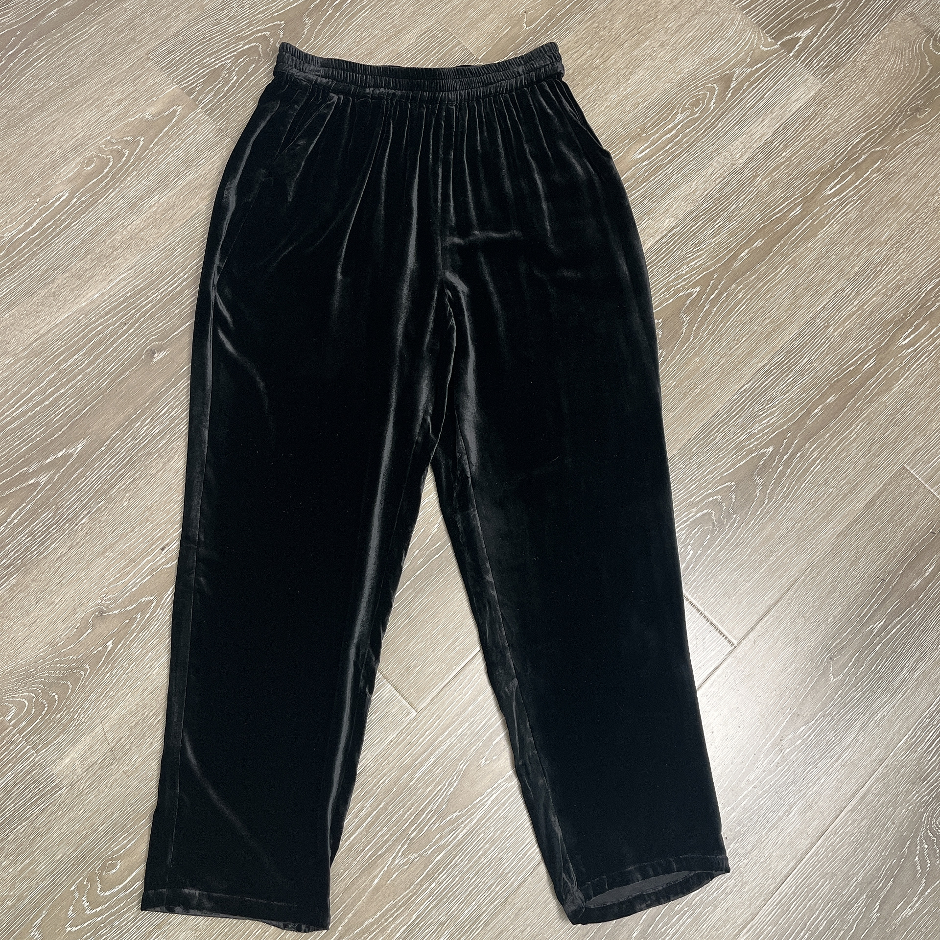 桑蚕丝植绒黑色外穿百搭冬季时尚加绒秋冬休闲裤小脚裤裤子长裤